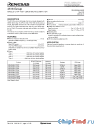 Datasheet M34518E8SP manufacturer Renesas