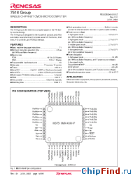 Datasheet M37516M4-XXXHP manufacturer Renesas