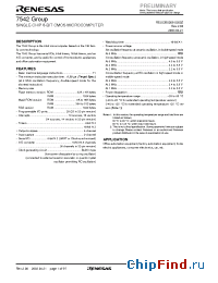 Datasheet M37542M2-XXXFP manufacturer Renesas