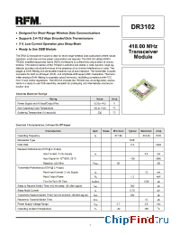 Datasheet DR3102 manufacturer RF Monolithics