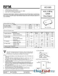 Datasheet HO1065 manufacturer RF Monolithics