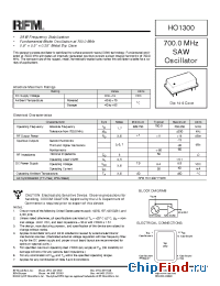 Datasheet HO1300 manufacturer RF Monolithics