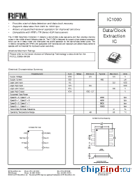 Datasheet IC1000 manufacturer RF Monolithics