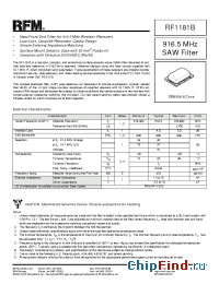 Datasheet RF1181B manufacturer RF Monolithics