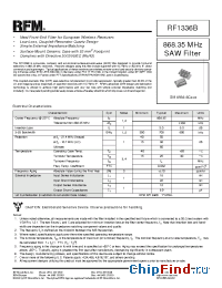 Datasheet RF1336B manufacturer RF Monolithics
