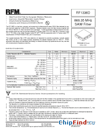 Datasheet RF1336D manufacturer RF Monolithics