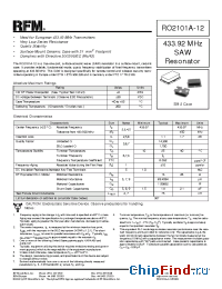 Datasheet RO2101A-12 manufacturer RF Monolithics