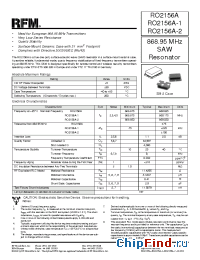 Datasheet RO2156A manufacturer RF Monolithics