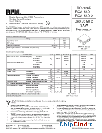 Datasheet RO2156D manufacturer RF Monolithics