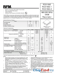 Datasheet RO2156E-2 manufacturer RF Monolithics