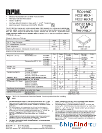 Datasheet RO2166D manufacturer RF Monolithics