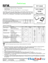 Datasheet RP1094B manufacturer RF Monolithics