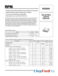 Datasheet RX5000 manufacturer RF Monolithics