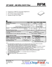 Datasheet SF1083B manufacturer RF Monolithics