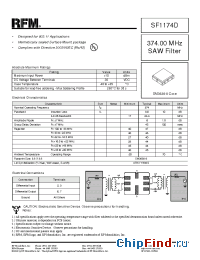 Datasheet SF1174D manufacturer RF Monolithics