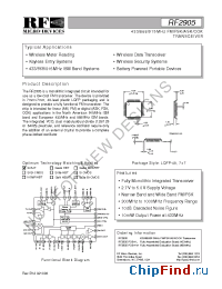 Datasheet RF2905PCBA-H manufacturer RFMD