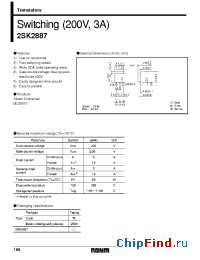 Datasheet 2SK2887 manufacturer Rohm