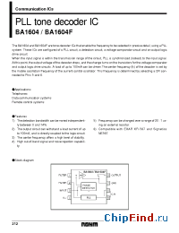 Datasheet BA1604F manufacturer Rohm