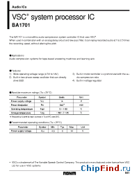 Datasheet BA1701 manufacturer Rohm