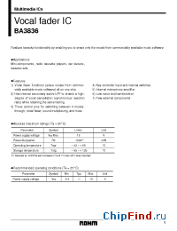Datasheet BA3836 manufacturer Rohm