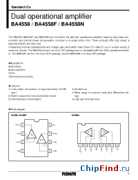 Datasheet BA4558 manufacturer Rohm
