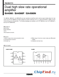 Datasheet BA4560 manufacturer Rohm