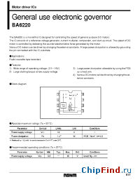 Datasheet BA6220 manufacturer Rohm