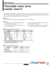 Datasheet BA6289 manufacturer Rohm