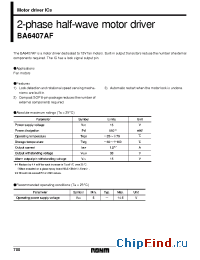 Datasheet BA6407F manufacturer Rohm