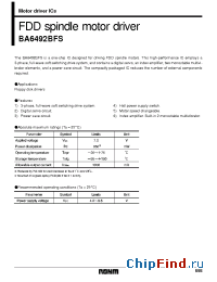 Datasheet BA6492FS manufacturer Rohm