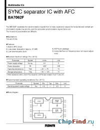 Datasheet BA7062 manufacturer Rohm
