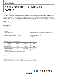 Datasheet BA7071 manufacturer Rohm