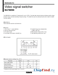 Datasheet BA7605N manufacturer Rohm