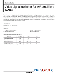 Datasheet BA7625 manufacturer Rohm