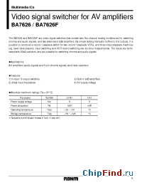 Datasheet BA7626 manufacturer Rohm