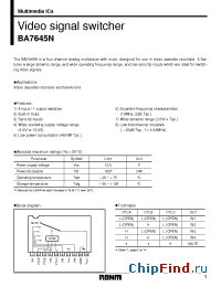 Datasheet BA7645 manufacturer Rohm