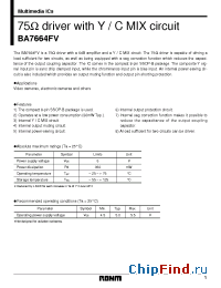 Datasheet BA7664 manufacturer Rohm
