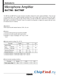 Datasheet BA7760 manufacturer Rohm