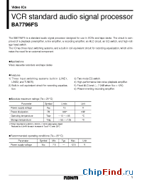 Datasheet BA7796FS manufacturer Rohm