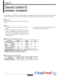 Datasheet BH3852 manufacturer Rohm