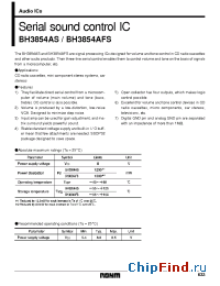 Datasheet BH3854AS manufacturer Rohm