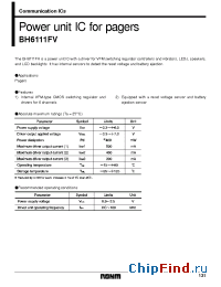 Datasheet BH6111FV manufacturer Rohm
