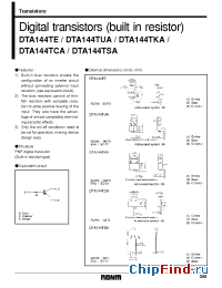 Datasheet DTA144TE manufacturer Rohm