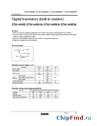 Datasheet DTA144WKA manufacturer Rohm