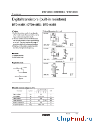 Datasheet DTD143EK manufacturer Rohm