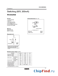 Datasheet RHU002N06 manufacturer Rohm