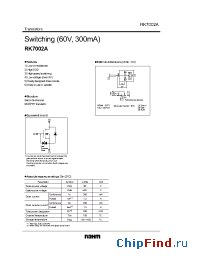 Datasheet RK7002A manufacturer Rohm