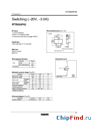 Datasheet RTR030P02 manufacturer Rohm