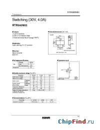 Datasheet RTR040N03 manufacturer Rohm