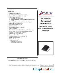 Datasheet SA25F010E manufacturer Saifun